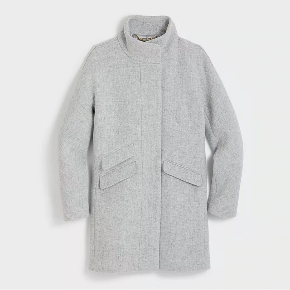J Crew Stadium Cloth Nello Gori Cacoon Coat Grey